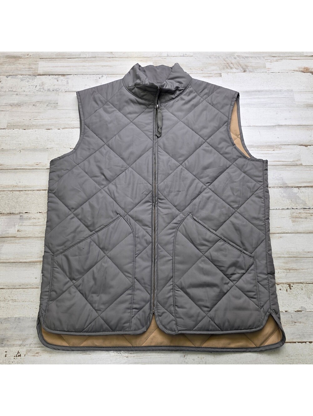 J.Crew Authentic Outerwear Gray Vest Full Zip Sleeveless Layering Casual Outdoor